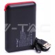 Φορτιστής Μπαταριά Power Bank 5000mAh με LED Ενδείξεις USB και ενσωματωμένο Κόκκινο καλώδιο Χρώμα Μαύρο 8865