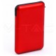 Φορτιστής Μπαταριά Power Bank 5000mAh με LED Ενδείξεις USB και ενσωματωμένο Μαύρο καλώδιο Χρώμα Κόκκινο 8866