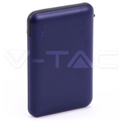 Φορτιστής Μπαταριά Power Bank 5000mAh με LED Ενδείξεις USB και ενσωματωμένο Μαύρο καλώδιο Χρώμα Μπλε 8868