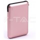 Φορτιστής Μπαταριά Power Bank 5000mAh με LED Ενδείξεις USB και ενσωματωμένο μαύρο καλώδιο Χρώμα Ροζ 8867