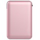 Φορτιστής Μπαταριά Power Bank 5000mAh με LED Ενδείξεις USB και ενσωματωμένο μαύρο καλώδιο Χρώμα Ροζ 8867