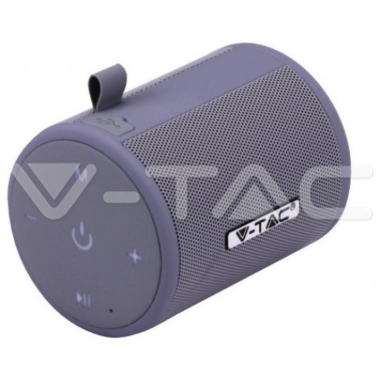 V-TAC Φορητό Ηχείο Bluetooth 5W Επαναφορτιζόμενο 1500mah Γκρι 7720