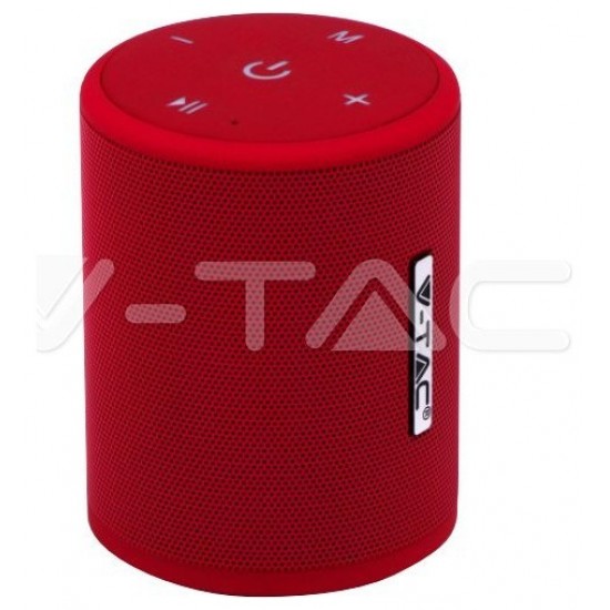 V-TAC Φορητό Ηχείο Bluetooth 5W Επαναφορτιζόμενο 1500mah Κόκκινο 7719
