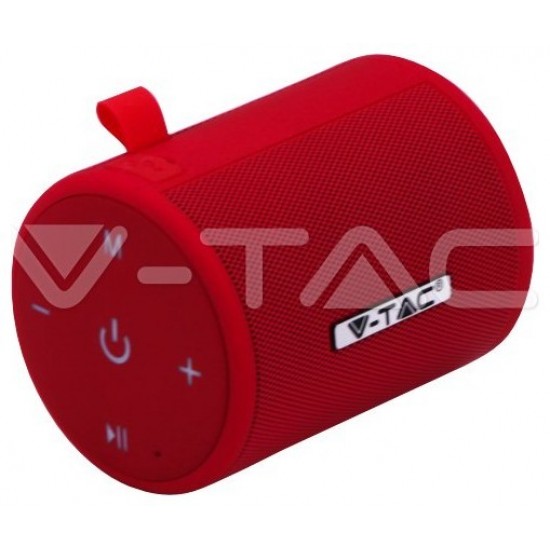 V-TAC Φορητό Ηχείο Bluetooth 5W Επαναφορτιζόμενο 1500mah Κόκκινο 7719