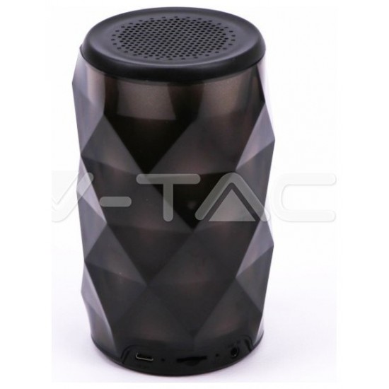 V-TAC Φορητό Μίνι Ηχείο Bluetooth 3W Επαναφορτιζόμενο 1200mAh Crystal RGB LED 7723