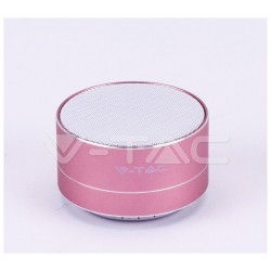 V-TAC Φορητό Μίνι Ηχείο Bluetooth 3W Επαναφορτιζόμενο 400mAh Ροζ Χαλκός 7715