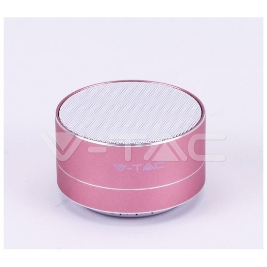 V-TAC Φορητό Μίνι Ηχείο Bluetooth 3W Επαναφορτιζόμενο 400mAh Ροζ Χαλκός 7715