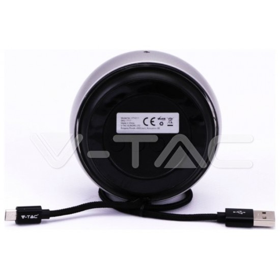 V-TAC Φορητό Μίνι Ηχείο Bluetooth 4W Επαναφορτιζόμενο 800mAh Γκρι 7717