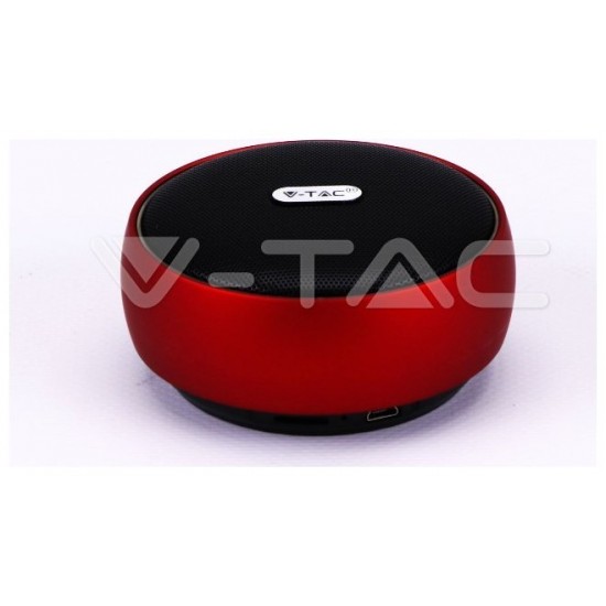V-TAC Φορητό Μίνι Ηχείο Bluetooth 4W Επαναφορτιζόμενο 800mAh Κόκκινο 7716