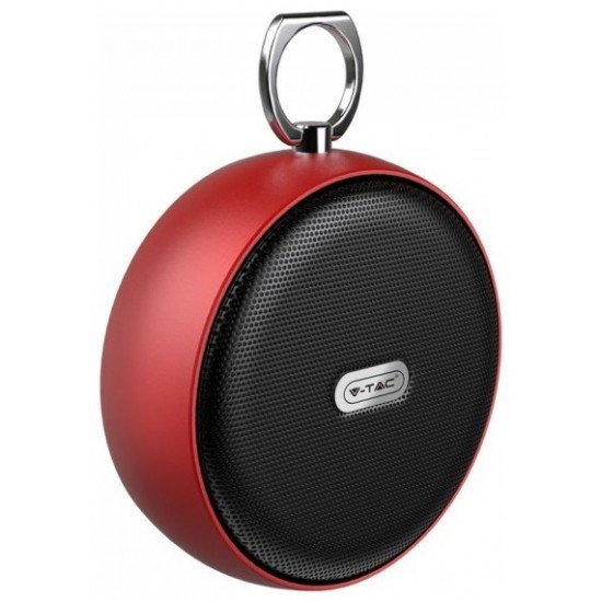 V-TAC Φορητό Μίνι Ηχείο Bluetooth 4W Επαναφορτιζόμενο 800mAh Κόκκινο 7716