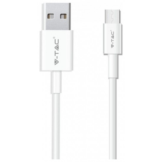 V-TAC Καλώδιο USB- Type C 1 μέτρο Λευκό Silver Series 8486