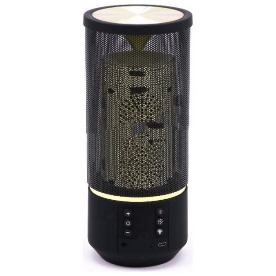 V-TAC Φορητό Ηχείο Bluetooth 6W Επαναφορτιζόμενο 1200mAh με LED 6 επίπεδα φωτισμού και εφέ φλόγας  (TWS Function ) Μαύρο 7724