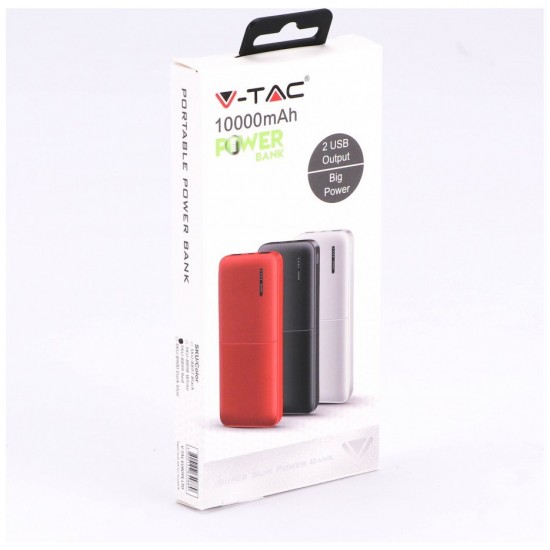 Power Bank Slim 10000mAh με  δύο Θύρες USB Χρώμα Κόκκινο 8899