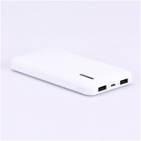 Φορτιστής Μπαταριά Power Bank Slim 10000mAh με  δύο Θύρες USB Χρώμα Λευκό 8898
