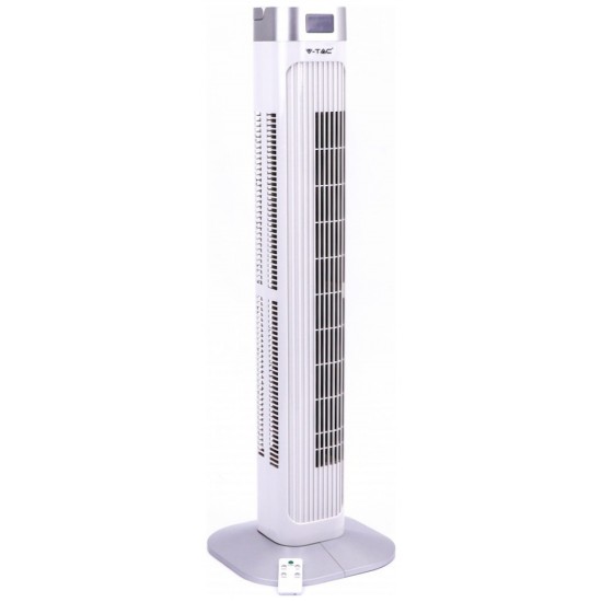 Ανεμιστήρας Στήλη Δαπέδου V-TAC 36” ίντσες 55W με Οθόνη και Χειριστήριο Λευκός 7900