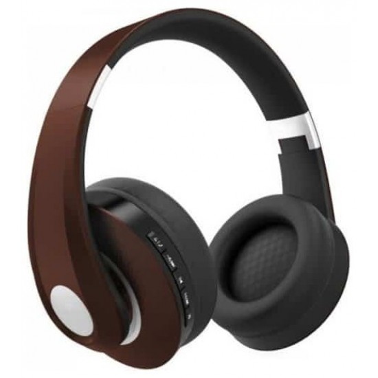 V-TAC Ασύρματα Ακουστικά Bluetooth Ρυθμιζόμενα και Επαναφορτιζόμενα 500mah σε καφέ χρώμα 7732