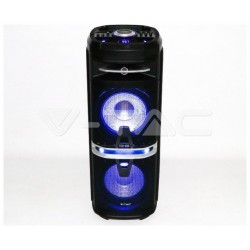 V-TAC Επαναφορτιζόμενο Φορητό Ηχείο 120W 2x10inch με Μικρόφωνο Τηλεχειριστήριο RF και Φωτισμό LED 7734