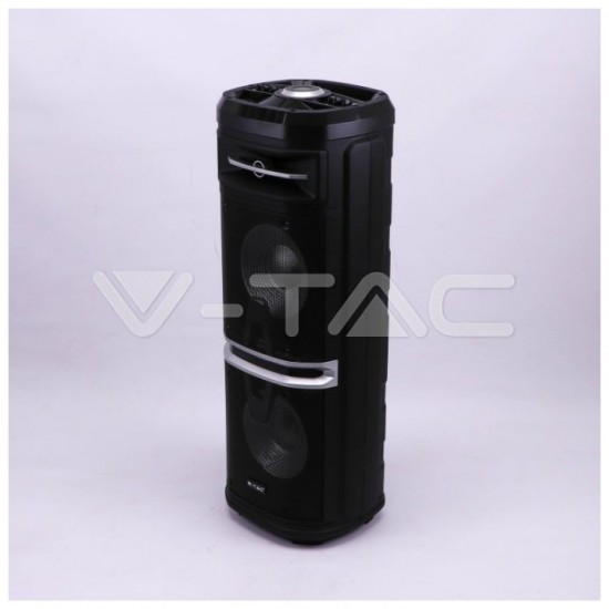 V-TAC Επαναφορτιζόμενο Φορητό Ηχείο 120W 2x10inch με Μικρόφωνο Τηλεχειριστήριο RF και Φωτισμό LED 7734