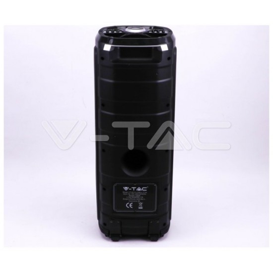 V-TAC Επαναφορτιζόμενο Φορητό Ηχείο 120W 2x10inch με Μικρόφωνο Τηλεχειριστήριο RF και Φωτισμό LED 7734