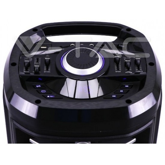 V-TAC Επαναφορτιζόμενο Φορητό Ηχείο 120W 2x10inch με Μικρόφωνο Τηλεχειριστήριο RF και Φωτισμό LED 7734