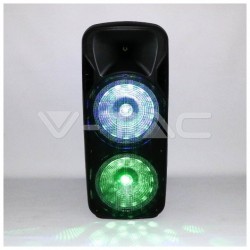 V-TAC Επαναφορτιζόμενο Φορητό Ηχείο 150W 2x12inch με Μικρόφωνο Τηλεχειριστήριο RF και Φωτισμό RGB 7733