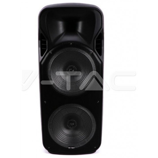 V-TAC Επαναφορτιζόμενο Φορητό Ηχείο 150W 2x12inch με Μικρόφωνο Τηλεχειριστήριο RF και Φωτισμό RGB 7733