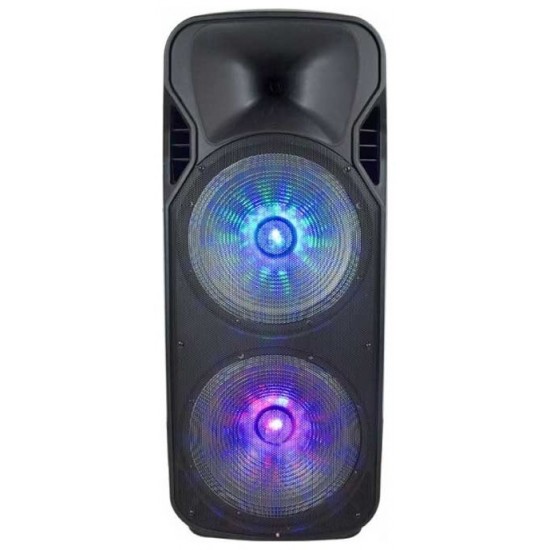 V-TAC Επαναφορτιζόμενο Φορητό Ηχείο 150W 2x12inch με Μικρόφωνο Τηλεχειριστήριο RF και Φωτισμό RGB 7733