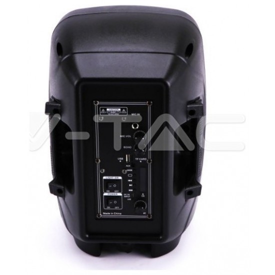 V-TAC Επαναφορτιζόμενο Ηχείο 15W 8inch με Μικρόφωνο Τηλεχειριστήριο και Φωτισμό RGB 7735