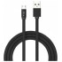V-TAC Καλώδιο Ύφασμα USB- Micro USB 1 μέτρο Μαύρο Ruby Series 8494