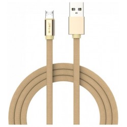 V-TAC Καλώδιο Ύφασμα USB- Micro USB 1 μέτρο Μπεζ Χρυσό Ruby Series 8495