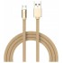 V-TAC Καλώδιο Ύφασμα USB- Micro USB 1 μέτρο Μπεζ Χρυσό Ruby Series 8495