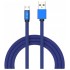 V-TAC Καλώδιο Ύφασμα USB- Micro USB 1 μέτρο Μπλε Ruby Series 8496