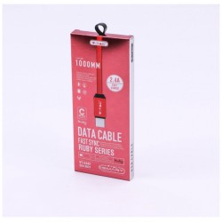 V-TAC Καλώδιο Ύφασμα USB- Type C 1 μέτρο Κόκκινο Ruby Series 8631