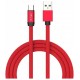 V-TAC Καλώδιο Ύφασμα USB- Type C 1 μέτρο Κόκκινο Ruby Series 8631