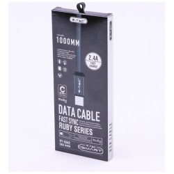 V-TAC Καλώδιο Ύφασμα USB- Type C 1 μέτρο Μαύρο Ruby Series 8498