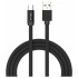 V-TAC Καλώδιο Ύφασμα USB- Type C 1 μέτρο Μαύρο Ruby Series 8498