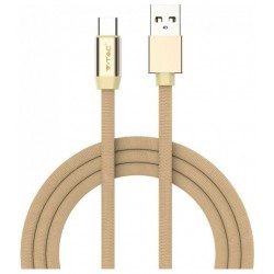 V-TAC Καλώδιο Ύφασμα USB- Type C 1 μέτρο Μπεζ Χρυσό Ruby Series 8499