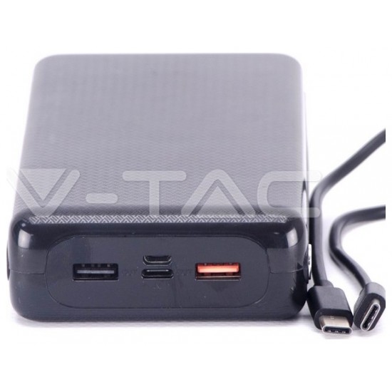 Φορτιστής Μπαταριά Jumbo Power Bank 30000mAh με δύο Θύρες USB, micro USB & Type C Χρώμα Μαύρο 8901