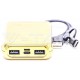 Φορτιστής Μπαταριά Power Bank 10000mAh με δύο Θύρες USB, micro USB & Type C Χρώμα Χρυσό 8907