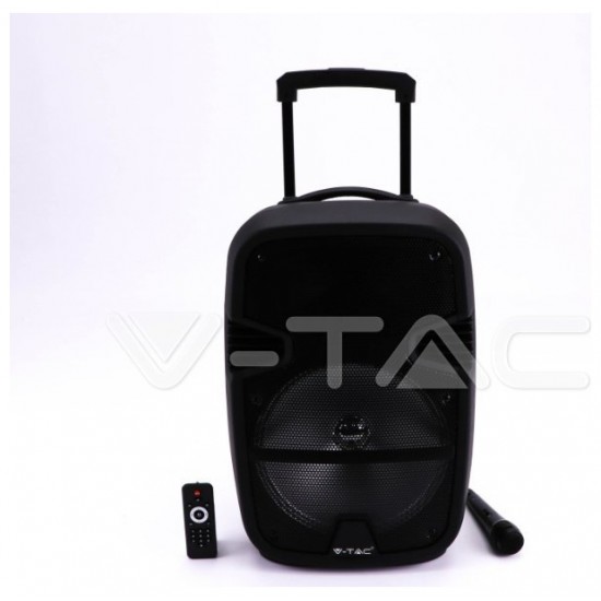 V-TAC Επαναφορτιζόμενο Ηχείο Trolley 35W 12inch με Μικρόφωνο Τηλεχειριστήριο RF και Φωτισμό RGB 7736
