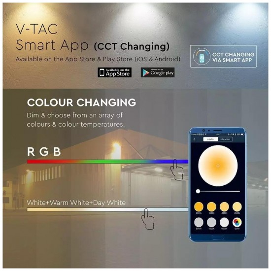 V-TAC LED Προβολέας BLUETOOTH SMD 20W RGB+W/WW/DW  Λευκός Συμβατός με V-TAC Smart Light 5984